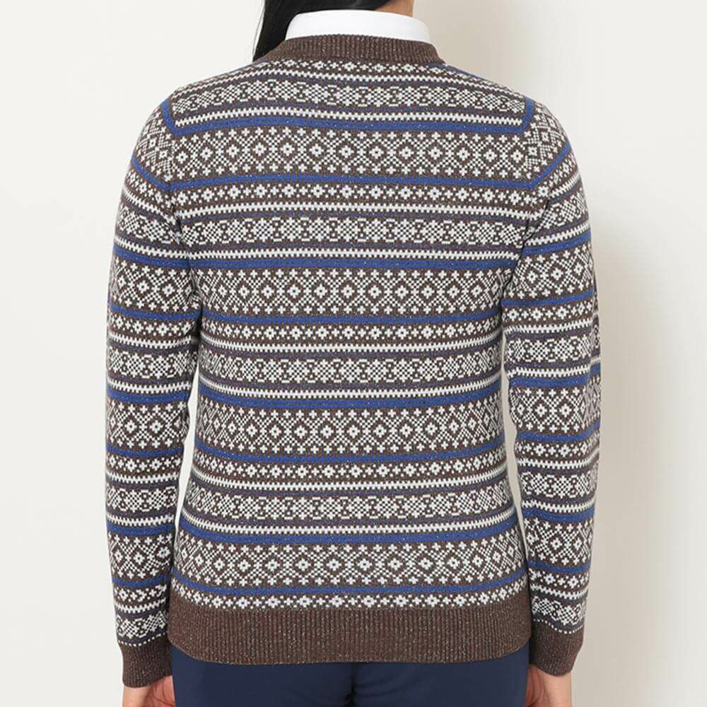 キャロウェイ Callaway　レディース ノルディック柄 長袖 クルーネック セーター C25218200　2025年モデル 詳細12