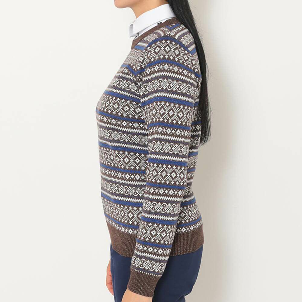 キャロウェイ Callaway　レディース ノルディック柄 長袖 クルーネック セーター C25218200　2025年モデル 詳細13