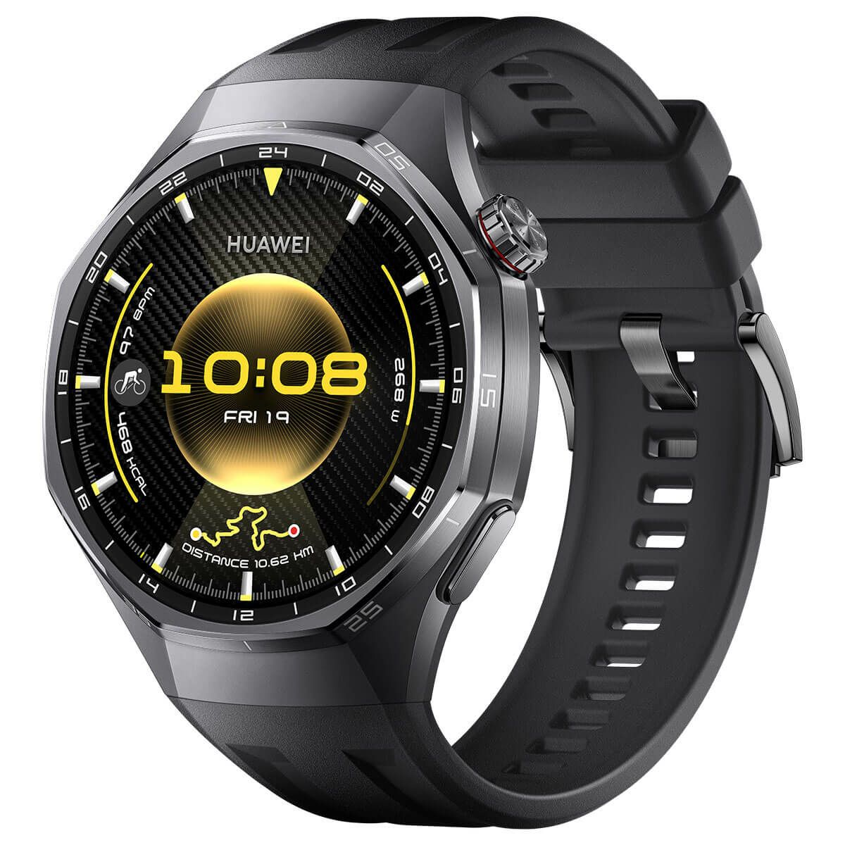 HUAWEI ファーウェイ　GT6 PRO 46mm ブラック スマートウォッチ フルオロエラストマーベルト　ATMB29BK サファイアガラス ゴルフ対応 腕時計型 GPSゴルフナビ 距離計測器 BK
