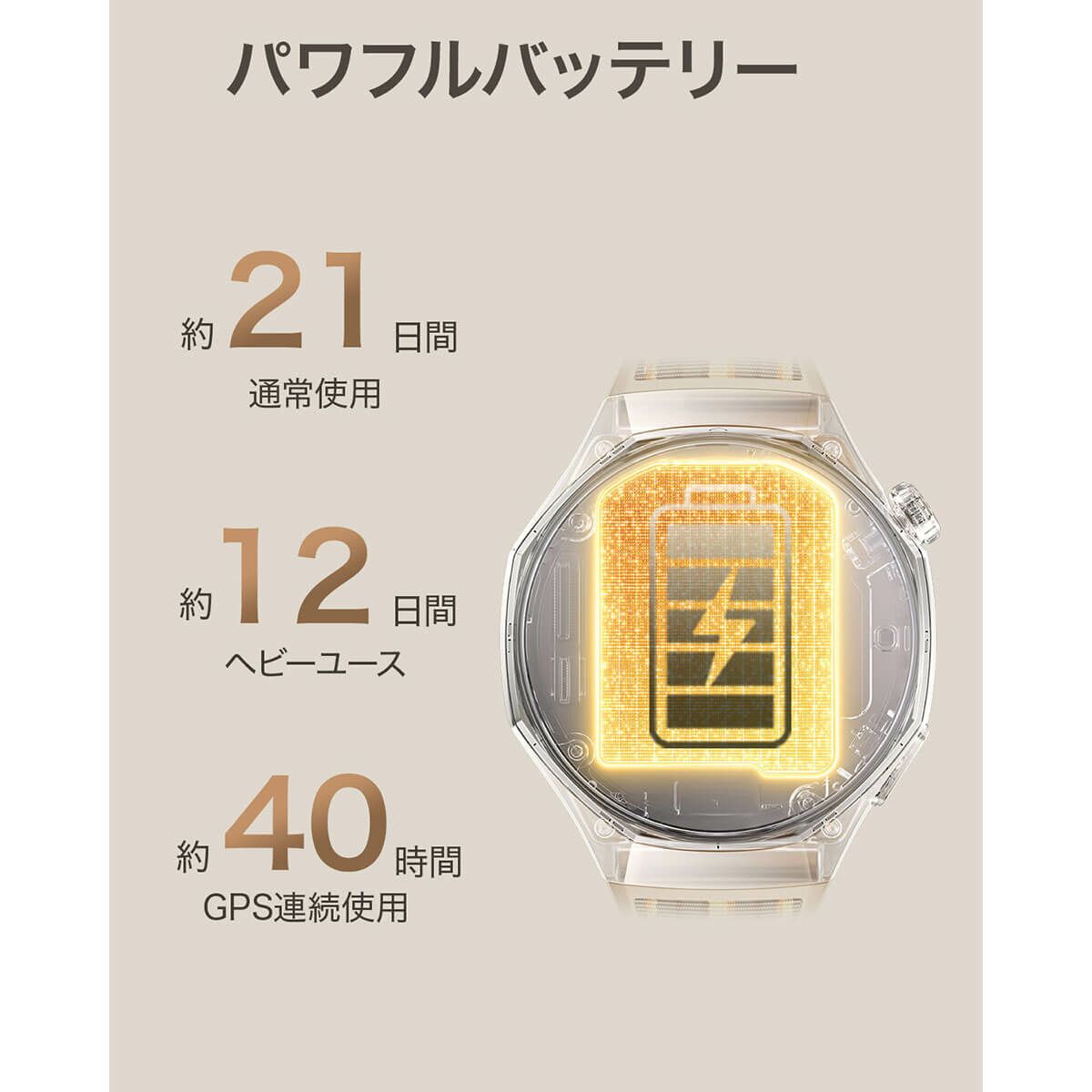 HUAWEI ファーウェイ　GT6 PRO 46mm ブラック フルオロエラストマーベルト　ATM-B29-BK詳細5