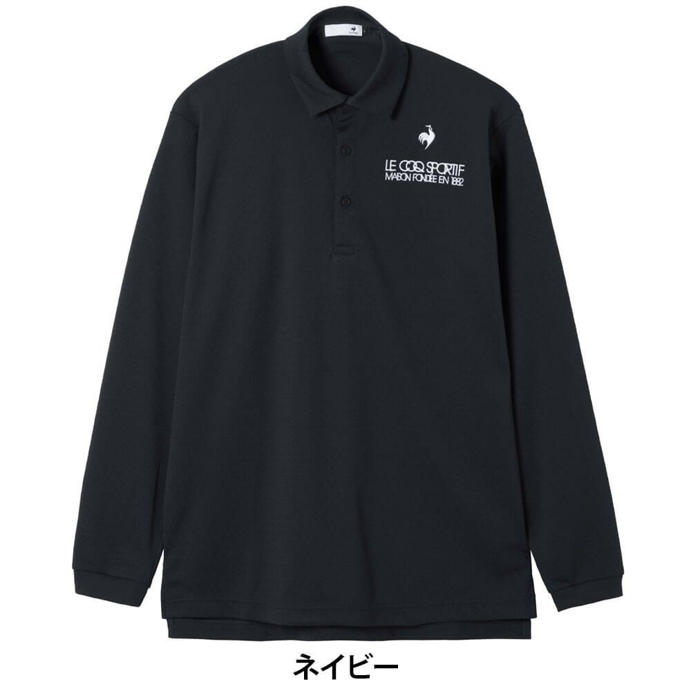 ルコック Le coq sportif　メンズ トライアングル ジャガード 長袖 ポロシャツ LG5FLS07M　2025年モデル ネイビー