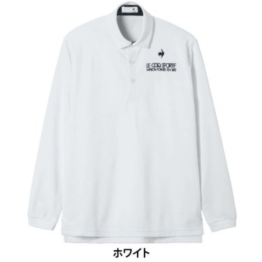 ルコック Le coq sportif　メンズ トライアングル ジャガード 長袖 ポロシャツ LG5FLS07M　2025年モデル ホワイト
