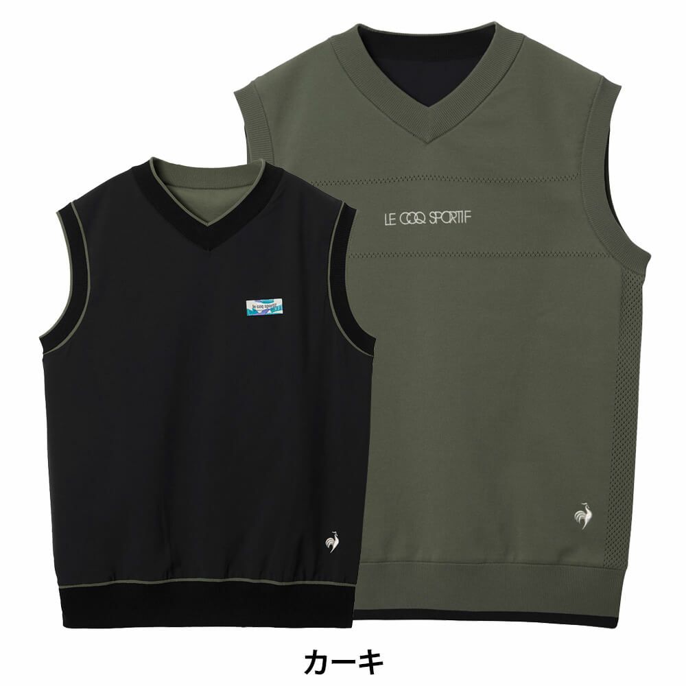 ルコック Le coq sportif　レディース リバーシブル ベスト LG5FVE80L　2025年モデル カーキ
