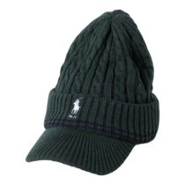 RLX GOLF Polo　メンズ ケーブルニット つば付き キャップ RMF2501 GR グリーン