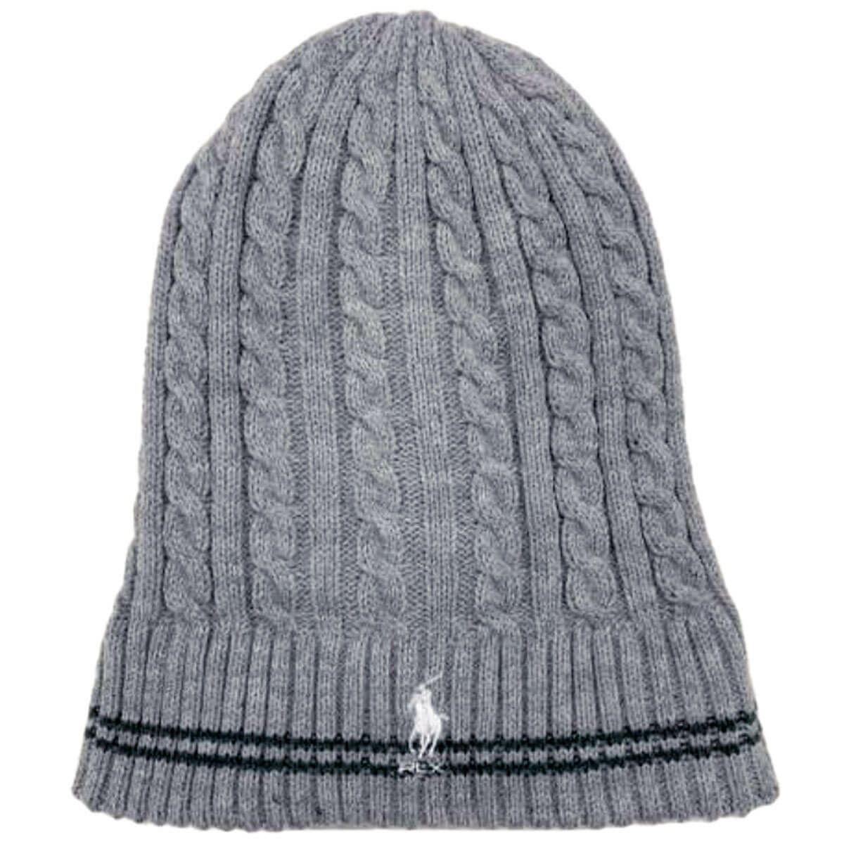 RLX GOLF Polo　メンズ ケーブルニット ビーニー RMF2502 GY グレー 詳細1