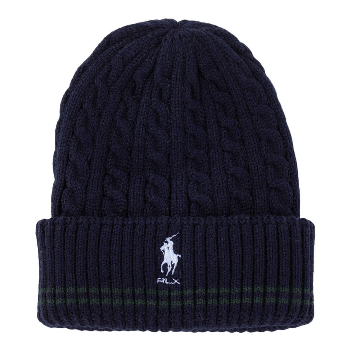 RLX GOLF Polo　メンズ ケーブルニット ビーニー RMF2502 NV ネイビー ネイビー