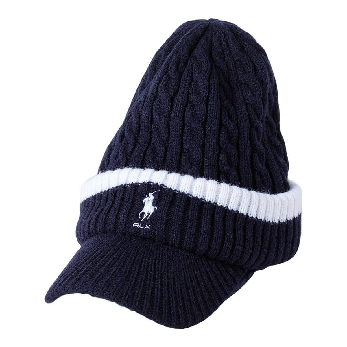 RLX GOLF Polo　レディース ケーブルニット つば付き キャップ RWF2501 NV ネイビー ネイビー