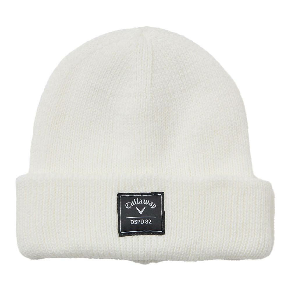 キャロウェイ Callaway　メンズ ロゴワッペン ビーニー C25291120 1030 ホワイト　2025年モデル ホワイト