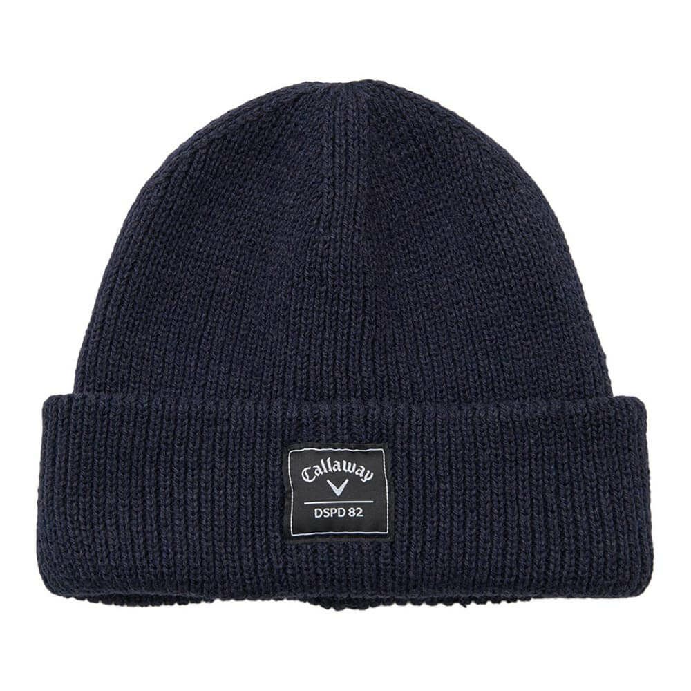 キャロウェイ Callaway　メンズ ロゴワッペン ビーニー C25291120 1120 ネイビー　2025年モデル ネイビー