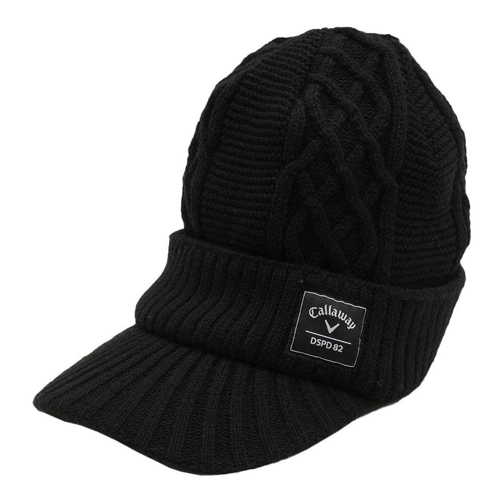 キャロウェイ Callaway　メンズ ツバ付き ニットキャップ C25291121 1010 ブラック　2025年モデル ブラック