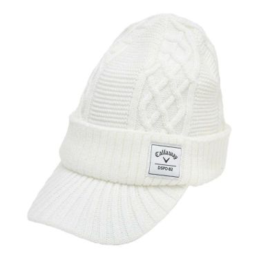 キャロウェイ Callaway　メンズ ツバ付き ニットキャップ C25291121 1030 ホワイト　2025年モデル ホワイト