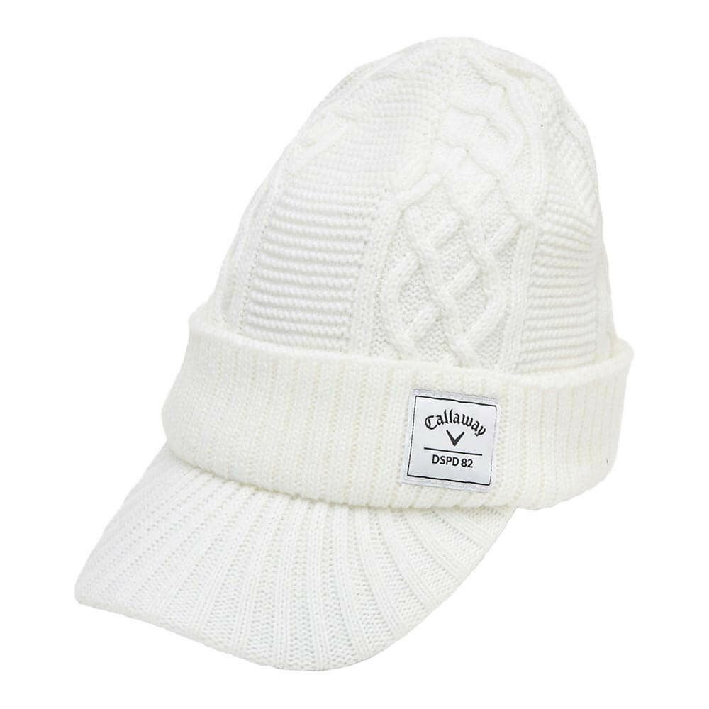キャロウェイ Callaway　メンズ ツバ付き ニットキャップ C25291121 1030 ホワイト　2025年モデル ホワイト