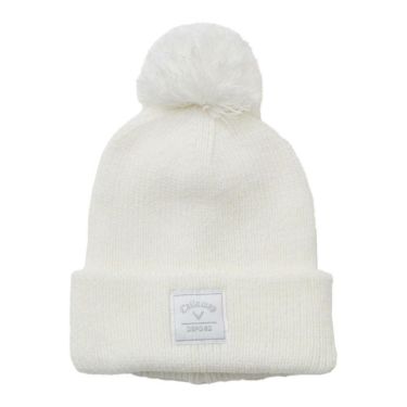 キャロウェイ Callaway　レディース 梵天付き ビーニー C25291215 1030 ホワイト　2025年モデル ホワイト