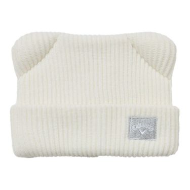 キャロウェイ Callaway　レディース クマ耳付き ビーニー C25291217 1030 ホワイト　2025年モデル ホワイト