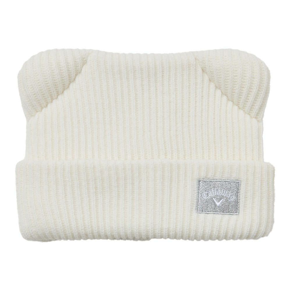 キャロウェイ Callaway　レディース クマ耳付き ビーニー C25291217 1030 ホワイト　2025年モデル ホワイト