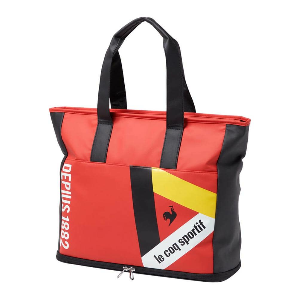 ルコック Le coq sportif　メンズ トライアングルデザイン 多収納 トートバッグ LG5FTT00M RD00 レッド　2025年モデル レッド
