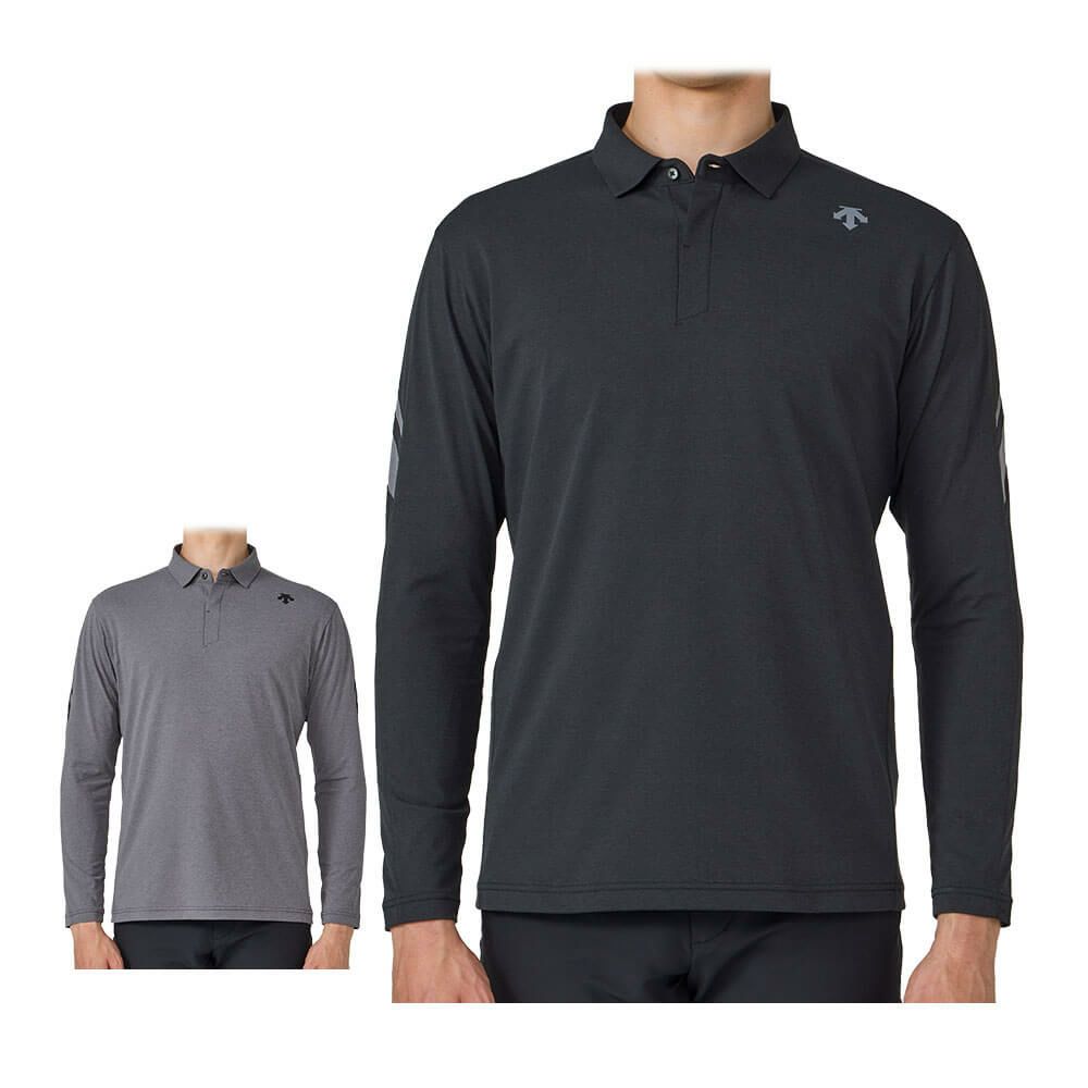 デサントゴルフ DESCENTE GOLF　メンズ ロゴデザイン 長袖 ポロシャツ DG5FLS01M　2025年モデル