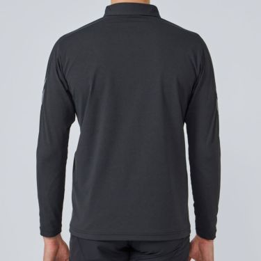 デサントゴルフ DESCENTE GOLF　メンズ ロゴデザイン 長袖 ポロシャツ DG5FLS01M　2025年モデル ブラック 詳細2