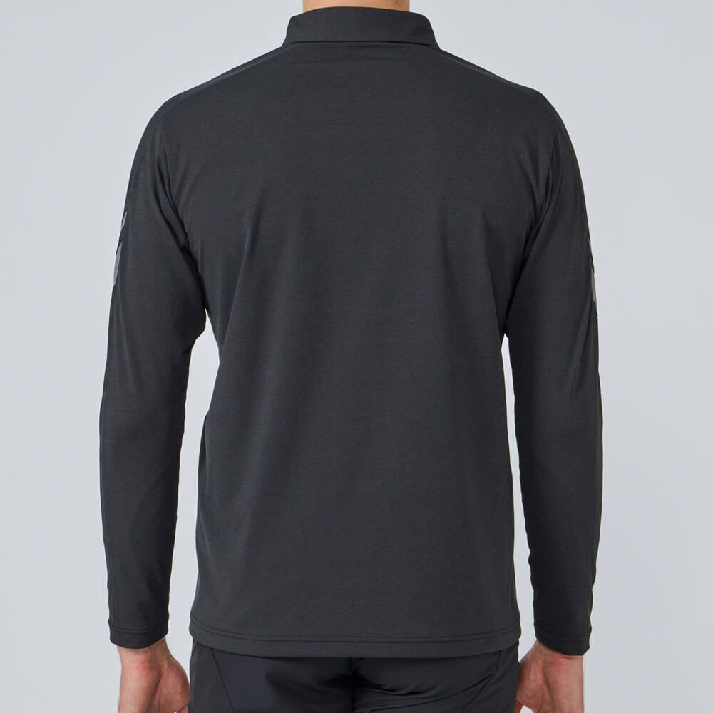 デサントゴルフ DESCENTE GOLF　メンズ ロゴデザイン 長袖 ポロシャツ DG5FLS01M　2025年モデル ブラック 詳細2