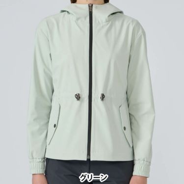 デサントゴルフ DESCENTE GOLF　レディース 長袖 フルジップ フーディー ジャケット DG5FJK01M　2025年モデル グリーン 詳細1