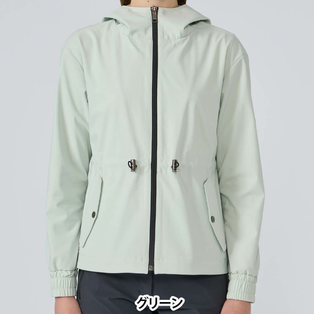 デサントゴルフ DESCENTE GOLF　レディース 長袖 フルジップ フーディー ジャケット DG5FJK01M　2025年モデル グリーン 詳細1