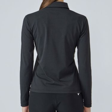 デサントゴルフ DESCENTE GOLF　レディース 胸ジップポケット付き 長袖 ポロシャツ DG5FLS50L　2025年モデル ブラック　詳細2