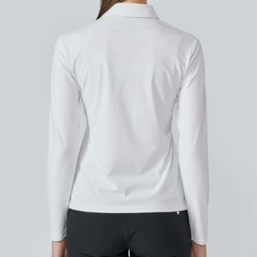 デサントゴルフ DESCENTE GOLF　レディース 胸ジップポケット付き 長袖 ポロシャツ DG5FLS50L　2025年モデル ホワイト　詳細2