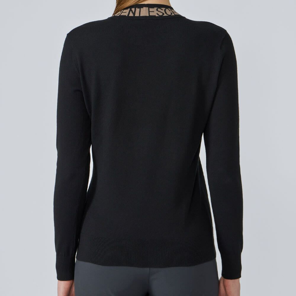 デサントゴルフ DESCENTE GOLF　レディース 長袖 モックネック セーター DG5FST51L　2025年モデル ブラック 詳細2