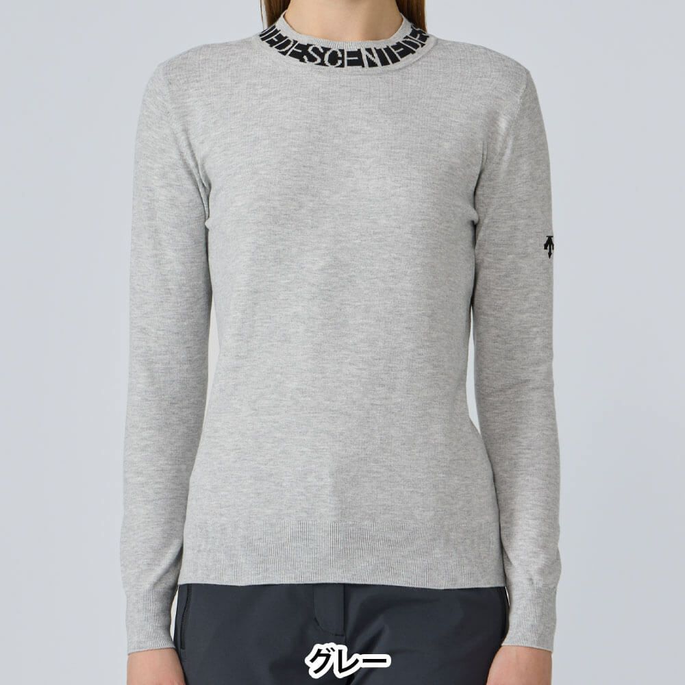 デサントゴルフ DESCENTE GOLF　レディース 長袖 モックネック セーター DG5FST51L　2025年モデル グレー 詳細1