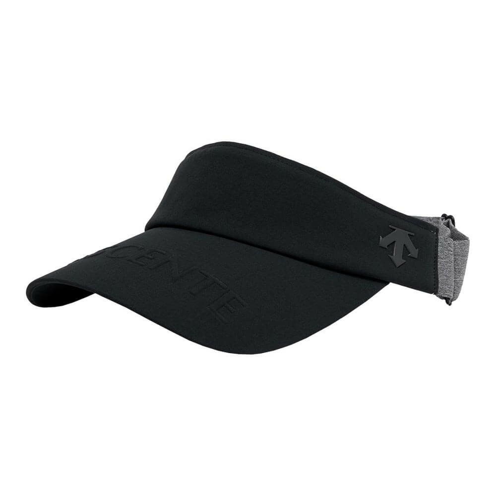 デサントゴルフ DESCENTE GOLF　レディース ロゴエンボス入り 後ゴムアジャスト サンバイザー DG5FCP50L BK00 ブラック　2025年モデル