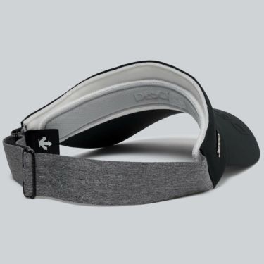 デサントゴルフ DESCENTE GOLF　レディース ロゴエンボス入り 後ゴムアジャスト サンバイザー DG5FCP50L BK00 ブラック　2025年モデル 詳細1