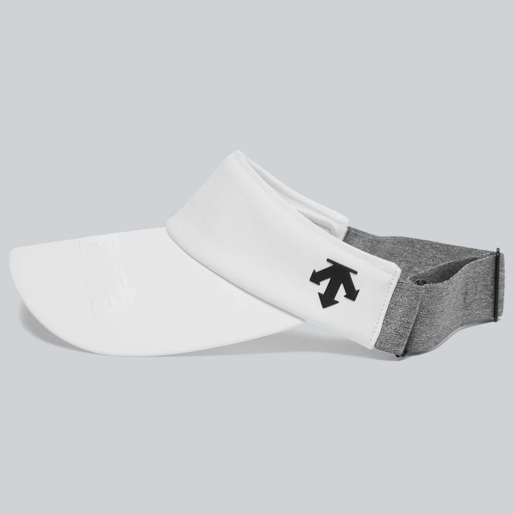 デサントゴルフ DESCENTE GOLF　レディース ロゴエンボス入り 後ゴムアジャスト サンバイザー DG5FCP50L WH00 ホワイト　2025年モデル 詳細2