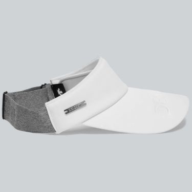 デサントゴルフ DESCENTE GOLF　レディース ロゴエンボス入り 後ゴムアジャスト サンバイザー DG5FCP50L WH00 ホワイト　2025年モデル 詳細3