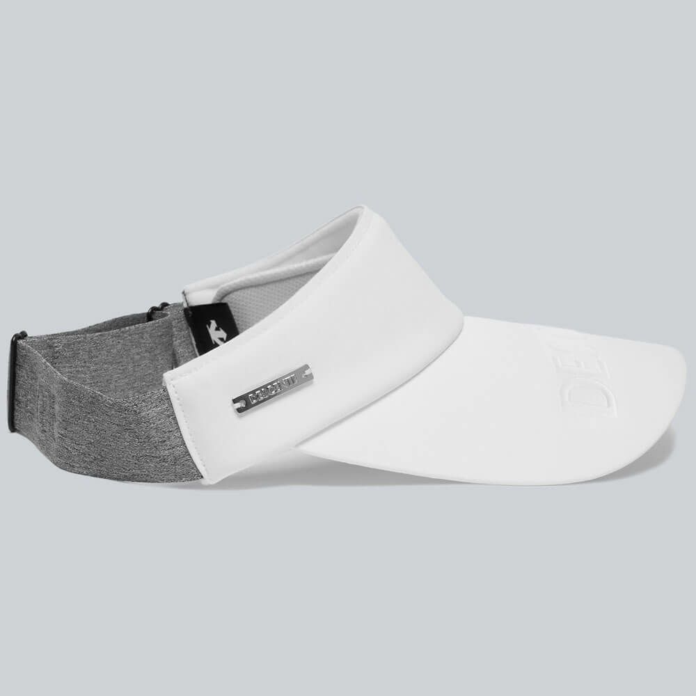 デサントゴルフ DESCENTE GOLF　レディース ロゴエンボス入り 後ゴムアジャスト サンバイザー DG5FCP50L WH00 ホワイト　2025年モデル 詳細3