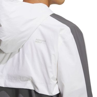 アディダス adidas　メンズ クオータージップ フード 長袖 プルオーバー JUW87　2025年モデル ホワイト 詳細5
