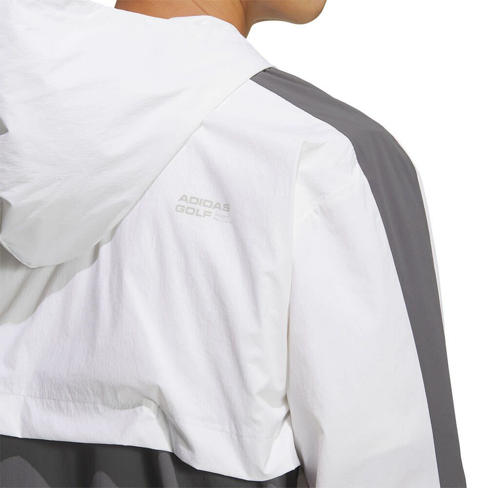 アディダス adidas　メンズ クオータージップ フード 長袖 プルオーバー JUW87　2025年モデル ホワイト 詳細5