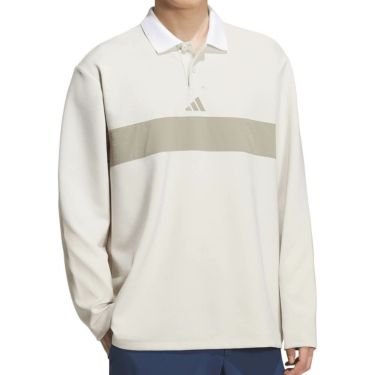 アディダス adidas　メンズ ビヨンド ザ コース カラーブロック 長袖 ポロシャツ JUW95　2025年モデル アルミナ 詳細2