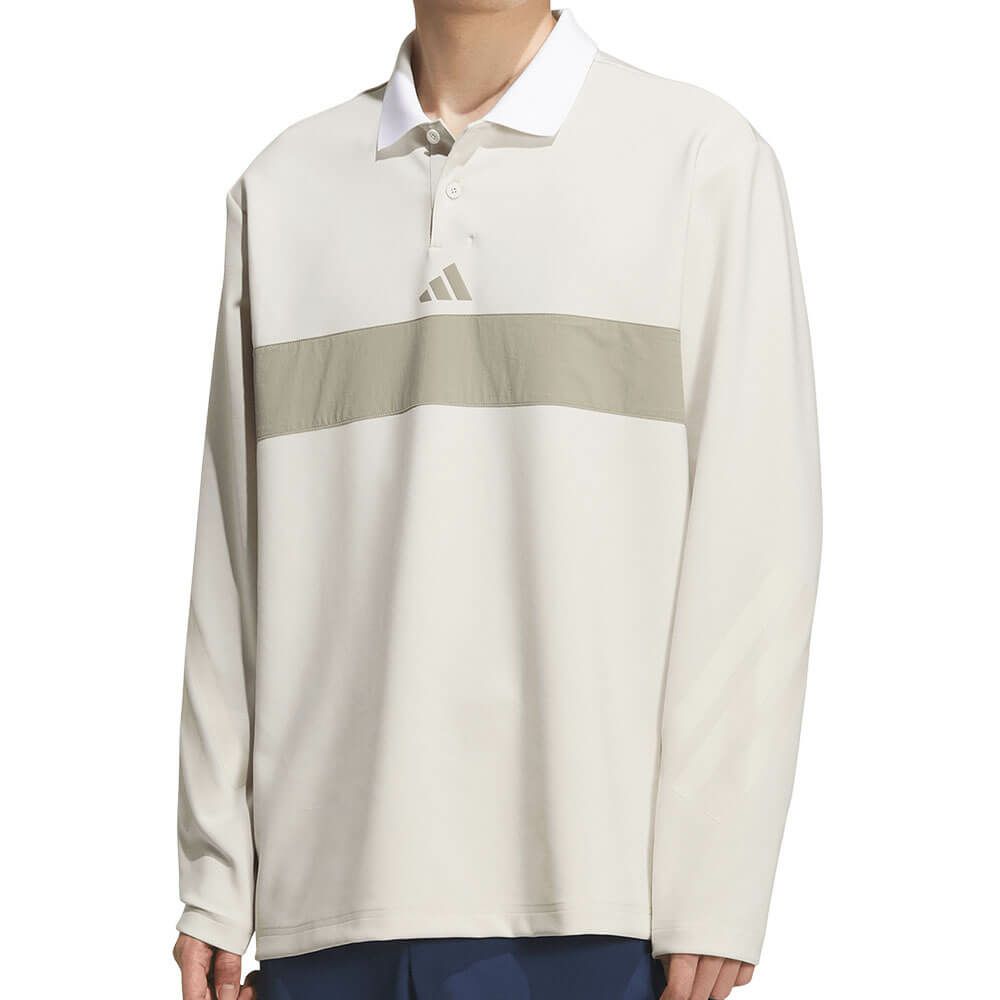 アディダス adidas　メンズ ビヨンド ザ コース カラーブロック 長袖 ポロシャツ JUW95　2025年モデル アルミナ 詳細4