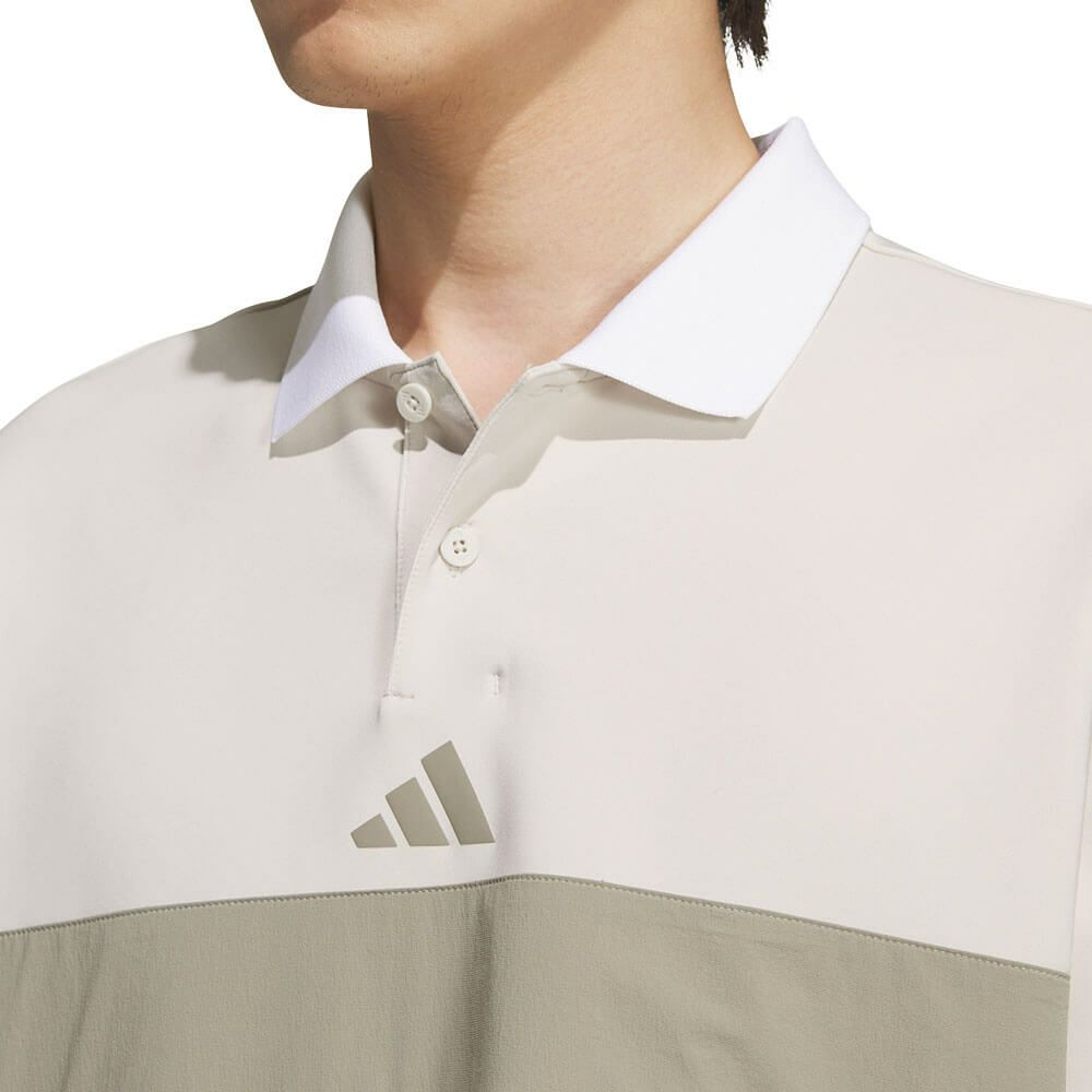 アディダス adidas　メンズ ビヨンド ザ コース カラーブロック 長袖 ポロシャツ JUW95　2025年モデル アルミナ 詳細5