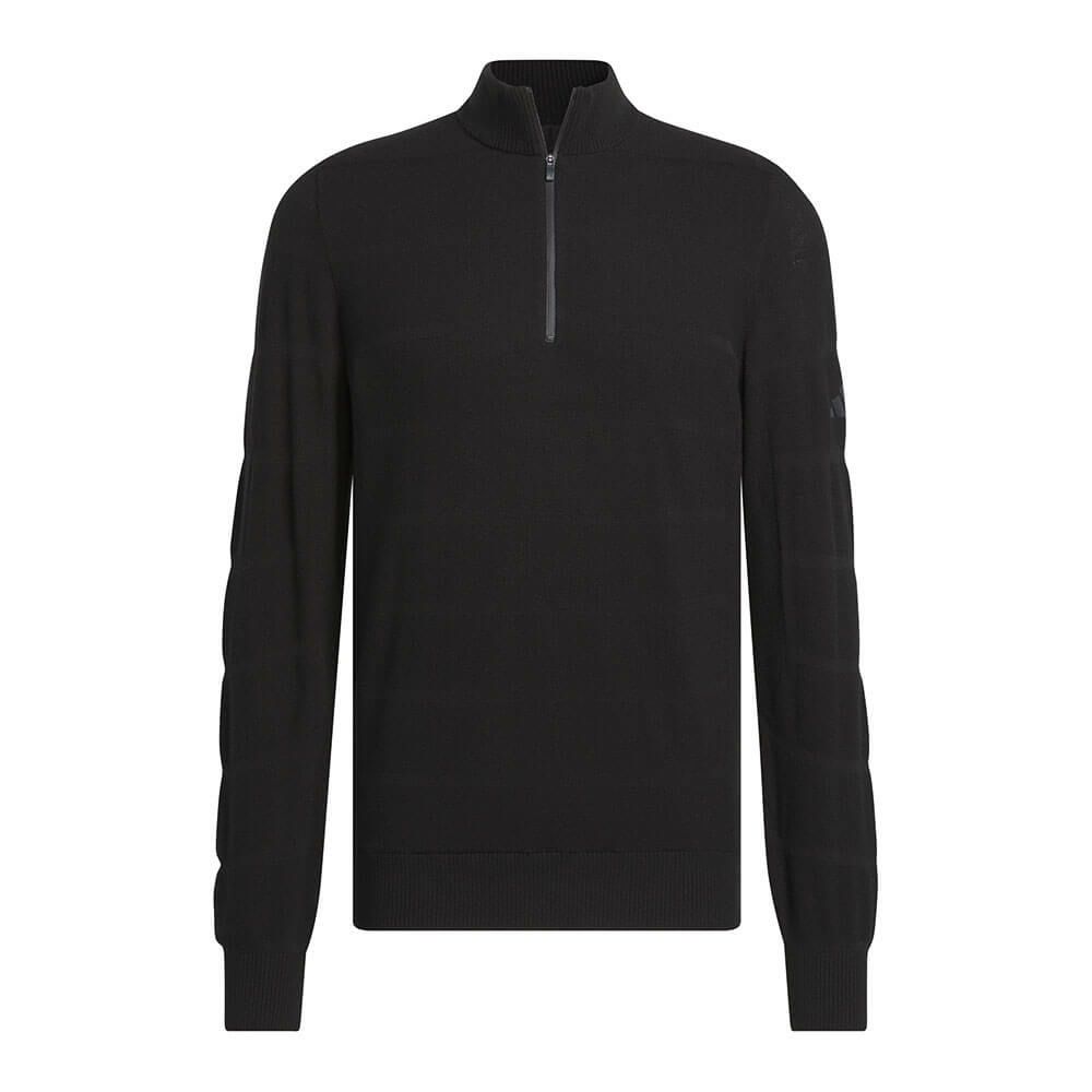 アディダス adidas　メンズ アディゼロ 長袖 ハーフジップ セーター JVU55　2025年モデル ブラック