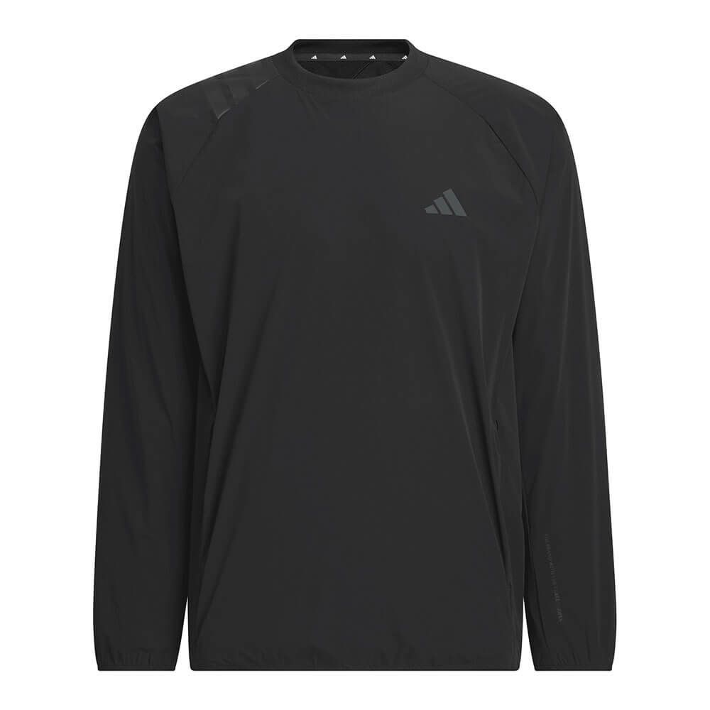 アディダス adidas　メンズ 撥水 スリーストライプス 長袖 プルオーバーウィンド JVU99　2025年モデル ブラック