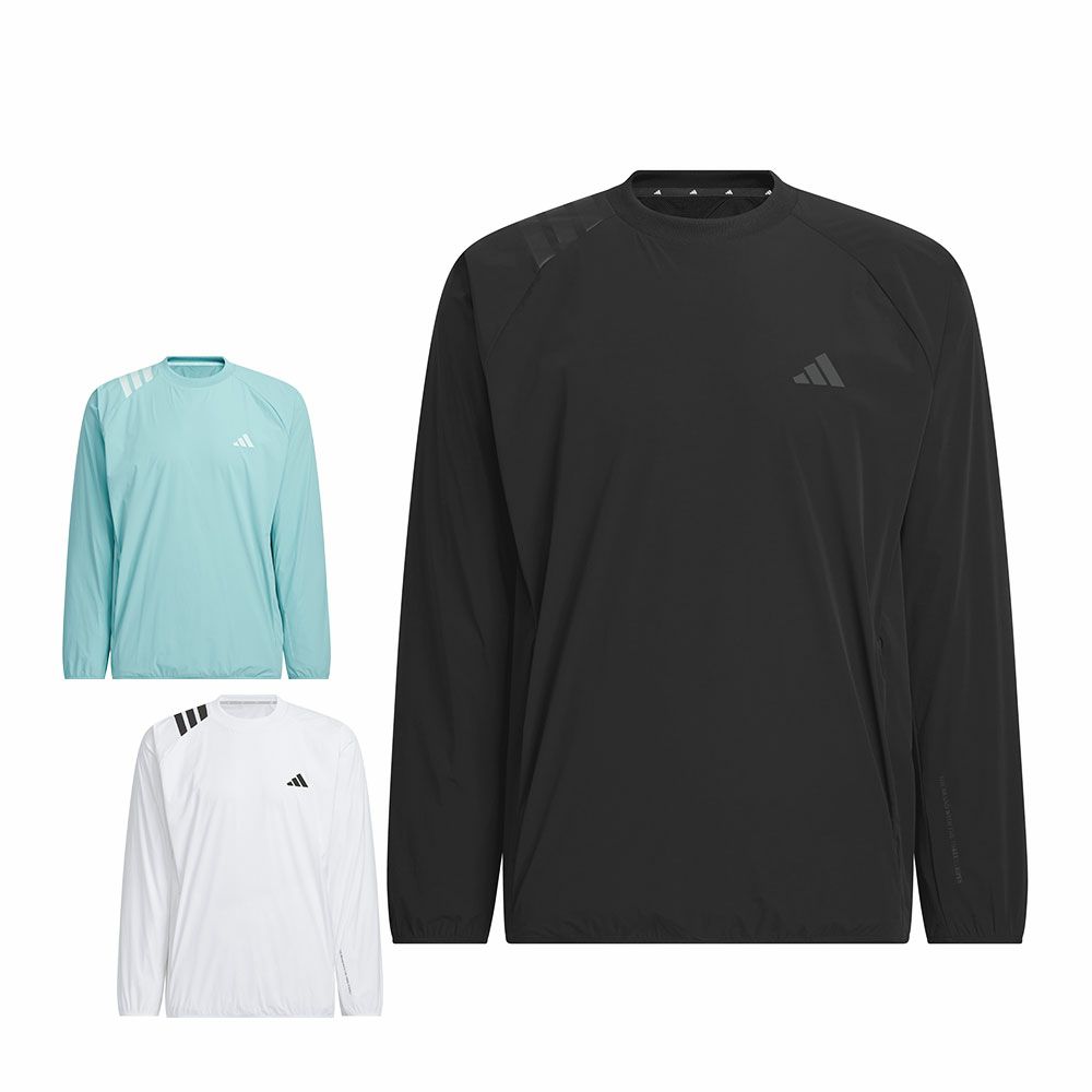 アディダス adidas　メンズ 撥水 スリーストライプス 長袖 プルオーバーウィンド JVU99　2025年モデル