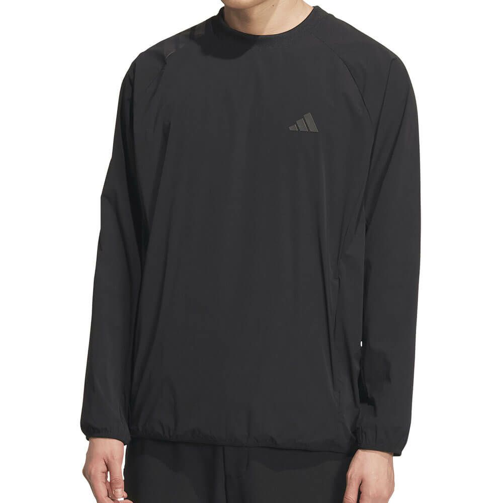 アディダス adidas　メンズ 撥水 スリーストライプス 長袖 プルオーバーウィンド JVU99　2025年モデル ブラック 詳細2