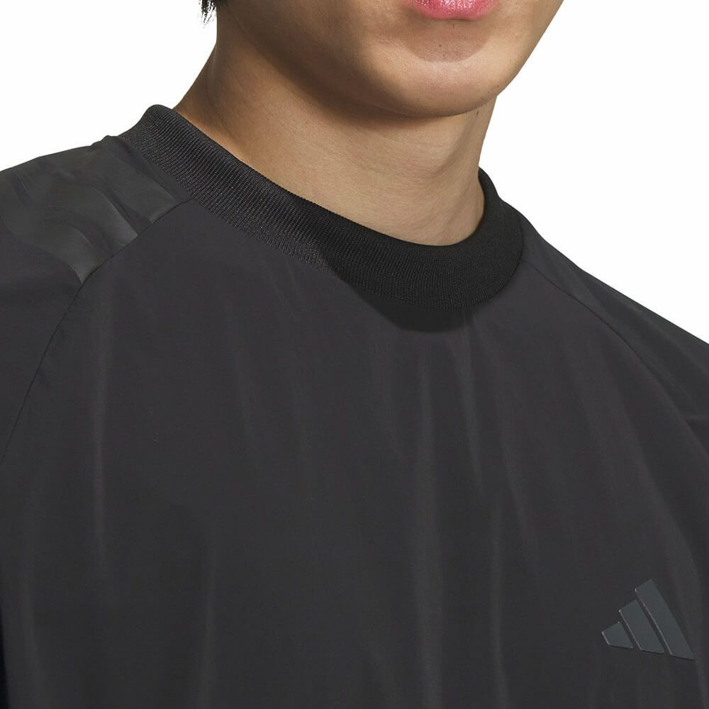アディダス adidas　メンズ 撥水 スリーストライプス 長袖 プルオーバーウィンド JVU99　2025年モデル ブラック 詳細5