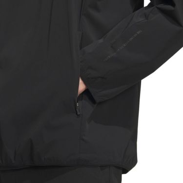 アディダス adidas　メンズ 撥水 スリーストライプス 長袖 プルオーバーウィンド JVU99　2025年モデル ブラック 詳細6