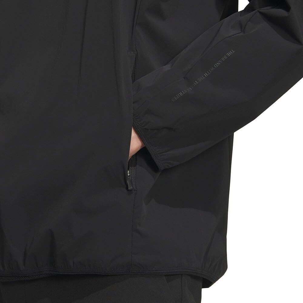 アディダス adidas　メンズ 撥水 スリーストライプス 長袖 プルオーバーウィンド JVU99　2025年モデル ブラック 詳細6