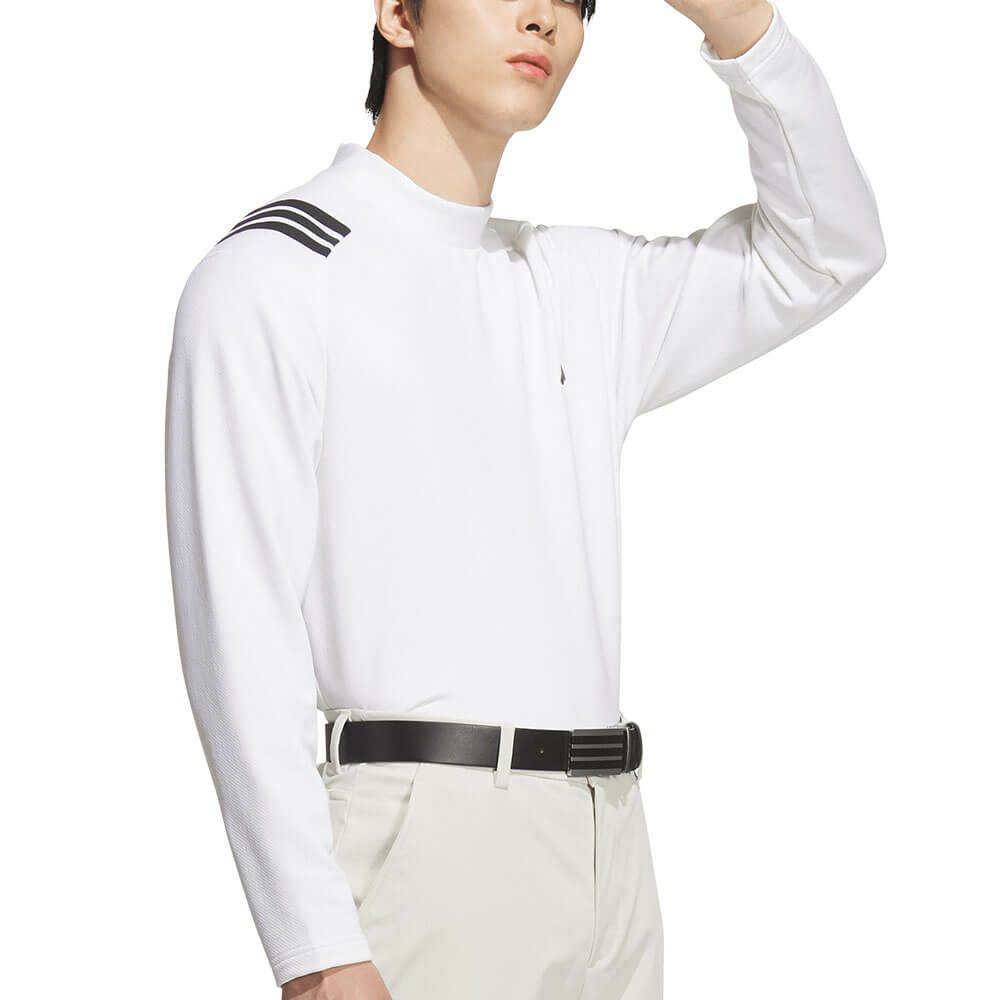 アディダス adidas　メンズ スリーストライプス 長袖 モックネック シャツ JVV04　2025年モデル 詳細4