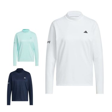 アディダス adidas　レディース ジャカード 長袖 モックネック シャツ JWJ97　2025年モデル