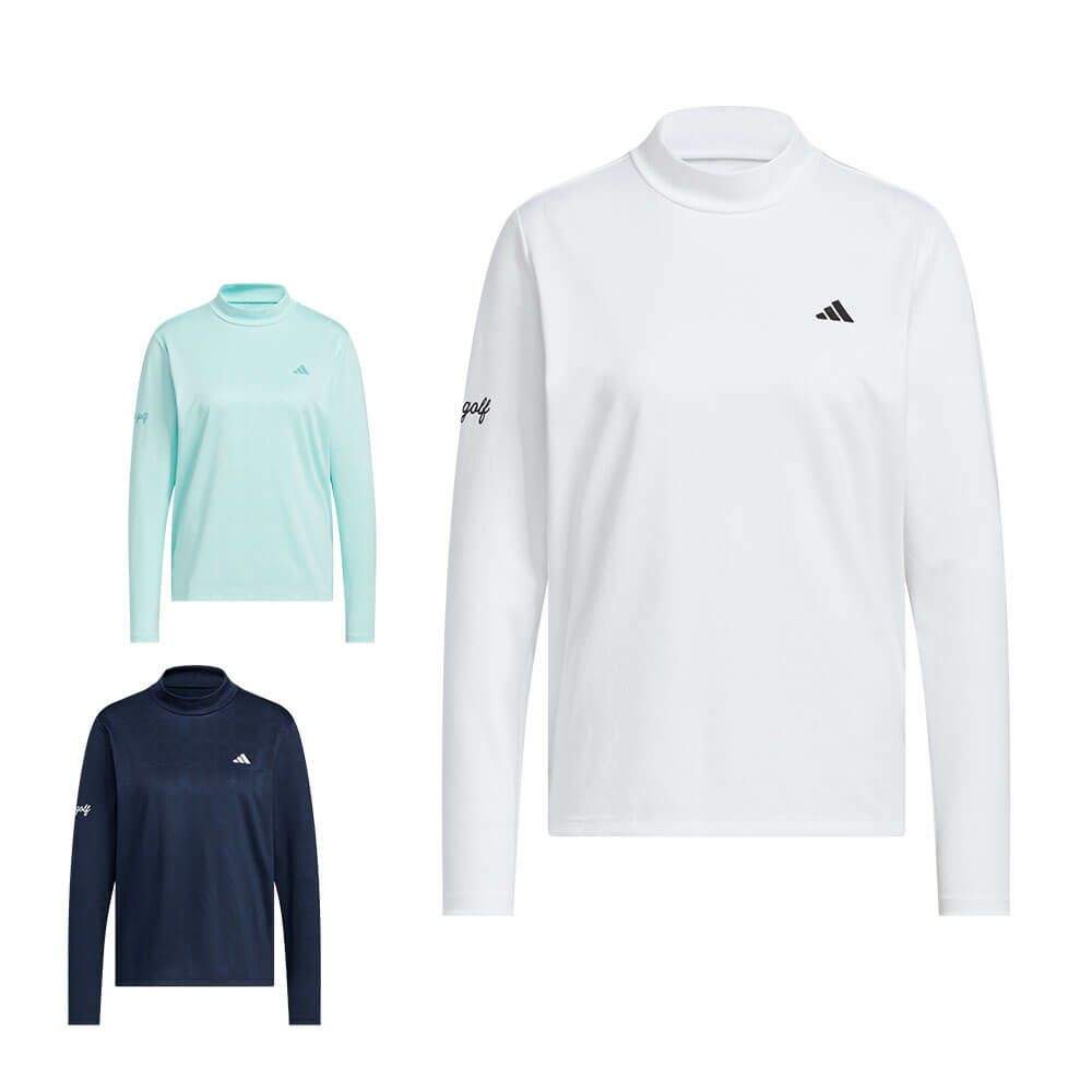 アディダス adidas レディース ジャカード 長袖 モックネック シャツ JWJ97 2025年モデル