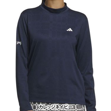 アディダス adidas　レディース ジャカード 長袖 モックネック シャツ JWJ97　2025年モデル 詳細2